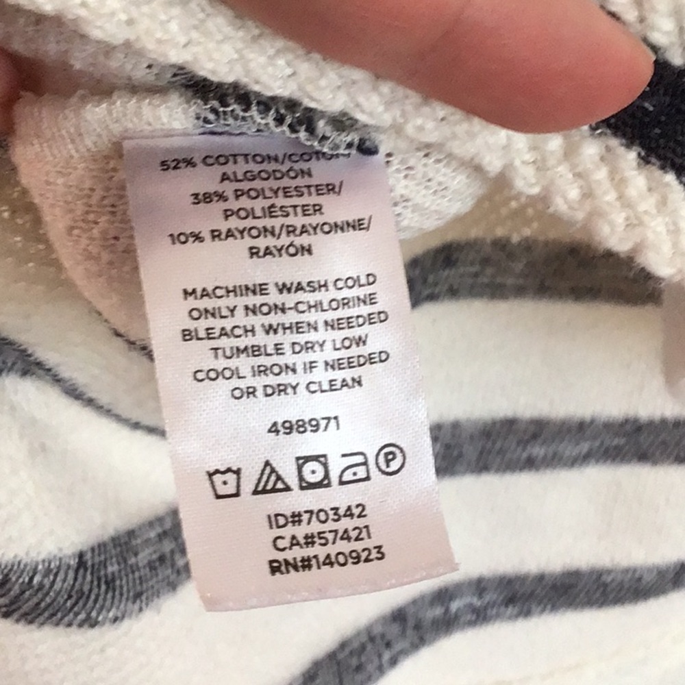 Loft Lou & Grey Striped Terry Poncho Hoodie - Picture 4 of 7